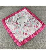 Parents Choice Elephant Pink Satin Fleece Floral Lovey Security Blanket - £11.74 GBP