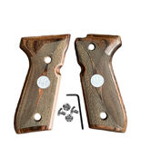 Beretta 92/96 Wood Grips for 92FS/92F W/Screw &amp; Medallion Premium Qualit... - $39.59