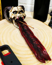 Ebros Goth Vampire Fanged Ram Horned Skull Demon Tongue Incense Stick Figurine - £21.57 GBP