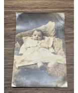 Vintage 1920&#39;s Black &amp; White Portrait Baby Christening Photograph  KG JD - $13.56 CAD