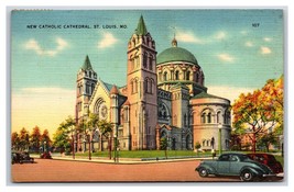 New Catholic Cathedral St Louis Missouri MO Linen Postcard S18 - £3.12 GBP