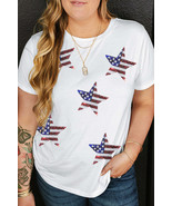 Plus Size Sequin Star Round Neck Short Sleeve T-Shirt - $35.78 CAD
