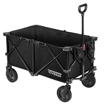 Heavy Duty Collapsible Folding Wagon Utility Outdoor Camping Garden Cart With Un - £128.62 GBP