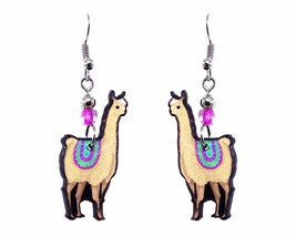 Llama Farm Animal Graphic Dangle Earrings - Womens Fashion Handmade Jewe... - £11.84 GBP