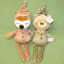 Baby Gund Forest Friends Farley Fox And Baxley Bear Plush Stuffed Baby Animals - $22.50