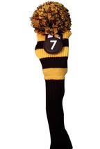 New YELLOW BLACK #7 KNIT Hybrid Rescue golf club headcover Head cover - €8,53 EUR