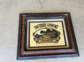 Vintage Southern Comfort Whiskey Mirror Advertising wood frame 9 X 12 - $88.11