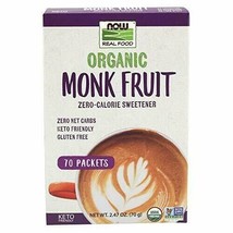 Now Foods Real Food, Organic Monk Fruit Zero-Calorie Sweetener, 70 Packe... - $13.45
