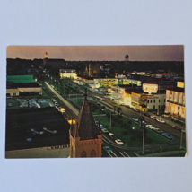 Postcard Pensacola Florida Aerial Downtown Night View Miracle Strip Unposted - £6.28 GBP