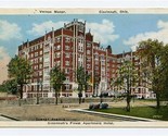Vernon Manor White Border Postcard Cincinnati Ohio Finest Apartment Hotel - $8.91
