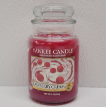 Yankee Candle Raspberry Cream Large Jar 22oz Food &amp; Spice Collection HTF - £48.54 GBP
