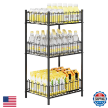 OYEAL 3-Tier Metal Water Bottle &amp; Soda Can Organizer Rack - Vertical Sto... - $54.16
