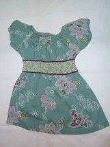 Baby Girl Spring Summer Clothes Outfit Dress Easter Floral Boho Blue Green 6-12 - £7.81 GBP