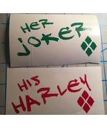 Suicide Squad|His And Hers Set| Her Joker| His Harley| Vinyl|DECAL|Harle... - £4.74 GBP
