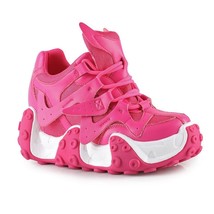 Anthony Wang Hot Pink Tentacle Hidden Wedge Platform Womens Sneakers - £62.57 GBP