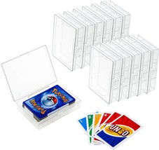 12 Pieces Card Deck Boxes Empty Plastic Storage Box Card Holder Clear Card Case  - £27.86 GBP