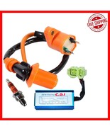 Racing Ignition Coil Set for GY6 50cc-150cc with CDI &amp; 3 Electrode Spark... - $37.17 CAD