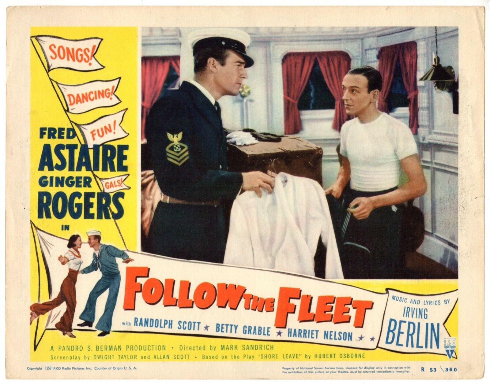 *FOLLOW THE FLEET (1936) Astaire &amp; Rogers Fred &amp; Randolph Scott Put On U... - $65.00