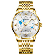 Men&#39;s Watch Creative Cool Large Dial Earth Starry Sky Butterfly Buckle Strap Qua - £28.77 GBP