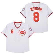 Cincinnati Reds #8 Joe Morgan Jersey Old Style Uniform White - £35.50 GBP