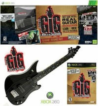 XBox 360 POWER GIG Guitar Bundle Set Rise of Six String electric hero microsoft - £44.90 GBP