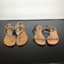 Women (2) pairs Sandals Lot. Madeline Stuart, Yellow Box,  Size 7.  Gold... - £11.62 GBP