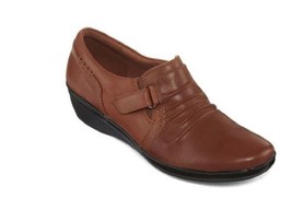 New Clarks Women&#39;s Everlay Coda Soft Cushion Leather Shoes Tan Variety Sizes  - £69.50 GBP