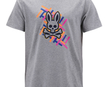 Men&#39;s Psycho Bunny Short Sleeve Heather Grey Tee Logo Graphic Shirt T-Shirt - $42.95