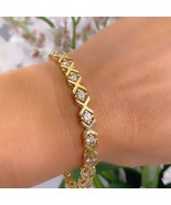 Women&#39;s Tennis Bracelet 5.00 Ct Round Simulated Diamond 14K Yellow Gold ... - $343.04