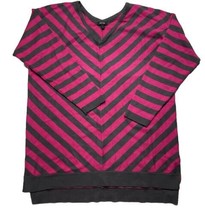 Apt 9 Size Long Sleeve Top Size 0X V Neck Chevron Pattern Pink Gray Women’s - $9.79