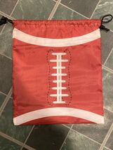 2 Football Design Drawstring Nylon Bags 12" X 10" *NEW No Tag* f2 - $9.99