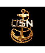 WW11 Navy Anchor Brooch - Military wives gift - big nautical jewelry - V... - £74.72 GBP