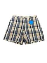 Men’s Columbia Omni Shade Protection Plaid Blue Cream Shorts Size 36 New w/ tags - £18.09 GBP