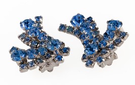 Kramer De Ny Bleu Comet Costume à Clipser Boucles D&#39;Oreilles Avec Clair ... - $57.70