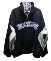 Colorado Rockies MLB Vintage 90s Majestic Therma Lined Black Zip Jacket 2XL - $35.49