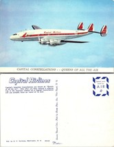 Capital Constellations Airlines Airplane Jet Plane Flying Vintage Postcard - £7.51 GBP