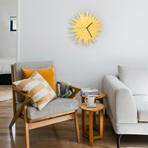 Organic sunburst clock made of hand painted laser cut plywood - Haystack... - £111.14 GBP