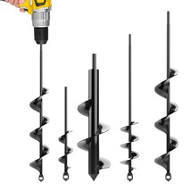 Auger Drill Bit For Planting 4 Pack  Garden Spiral Hole Drill And Bulb Planter T - £36.76 GBP