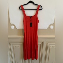 Rag &amp; Bone Allegra button detailed jersey midi dress red M NEW - $2,660.33 MXN