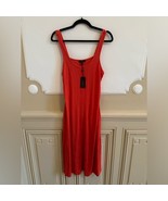 Rag &amp; Bone Allegra button detailed jersey midi dress red M NEW - $2,615.71 MXN