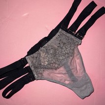 Nwt Victoria&#39;s Secret S Thong Black Taupe Strappy Scandalous Mesh Lace Very Sexy - £39.56 GBP