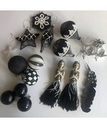 Vintage Black And White Crochet Roaring 20’s Christmas Ornaments 17 - $68.23 CAD