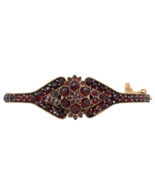 Genuine Natural Bohemian Garnet Bangle Bracelet with Rosette Center (#J7... - $8,023.85 MXN