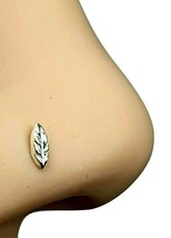 Nose Stud Bright Feather Lucky 22g (0.6mm) 925 Sterling Silver Straight Bendable - £3.83 GBP