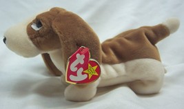 Vintage Ty Beanie Baby Tracker The Basset Hound Dog 8&quot; Plush Stuffed Animal New - £13.05 GBP