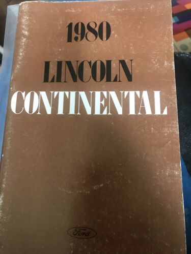 1980 Lincoln Continental Owners Manual Owner&#39;s Guide Book Original - $9.89