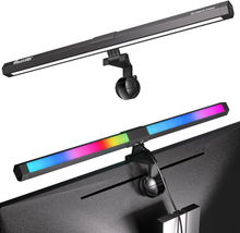 Monitor Light RGB Backlight, Eye-Care Dual Light Computer Light Bar Gaming Offic - £34.89 GBP
