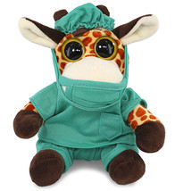Giraffe Doctor Plush Toy With Cute Scrub Uniform And Cap - 6 Inches - £31.46 GBP