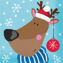 Jolly Characters Reindeer Christmas Paper 16 Ct Luncheon Napkins - £3.17 GBP