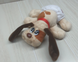 Hasbro Pound Puppies Newborn plush beige tan brown dog spots red collar ... - $15.58